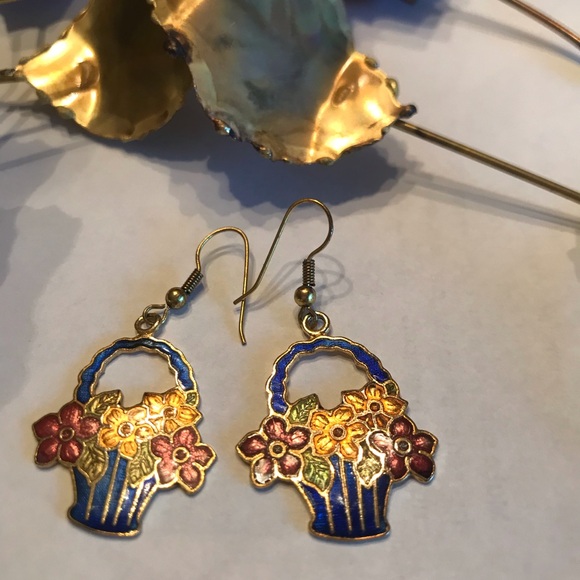 CLOISONNÉ EARRINGS - Picture 4 of 8